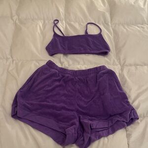 Danielle Bernstein x WWW Purple Women's Two-Piece Sleep Set - Bralette & Shorts